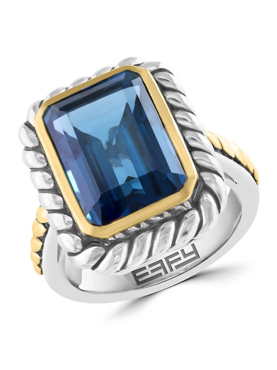 Effy Jewelry - Effy Two-Tone Emerald-Cut 7 ct Blue Topaz Ring